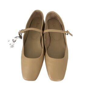 ZARA LEATHER BALLET FLATS NWT